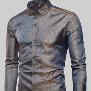 Manfinity Men Gilding Button Through Shirt
